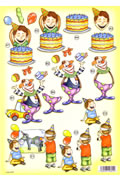 Die Cut 3D Sheets - Kids Party Clown Die Cut 3D Sheets - Kids Party Clown