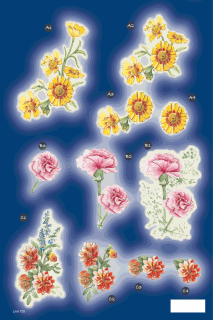 Exquisite Blossom Foiled Die Cut 3D - 10 Sheets