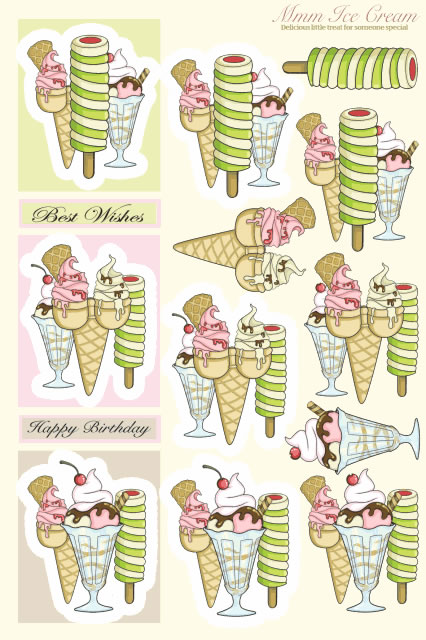 Die Cut 3D - Mmm Ice Cream (10 Sheets)