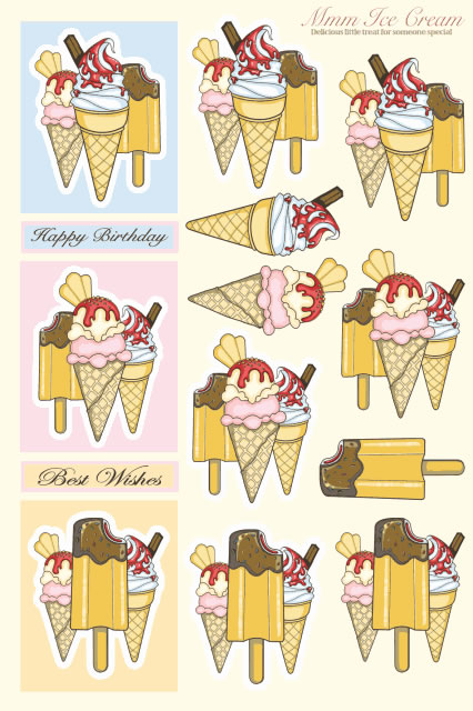 Die Cut 3D - Mmm Ice Cream (10 Sheets)