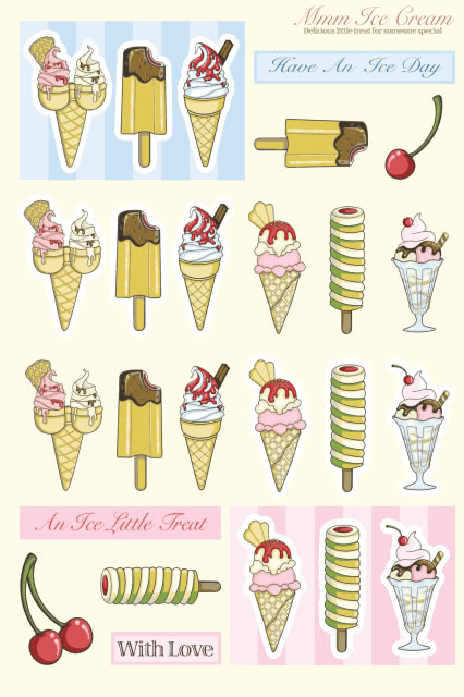 Die Cut 3D - Mmm Ice Cream (10 Sheets)