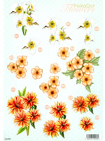 Polka Dot Flowers Die Cut 3D Decoupage (10 sheets)