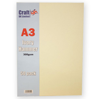 A3 Ivory Hammered Card 50 sheets