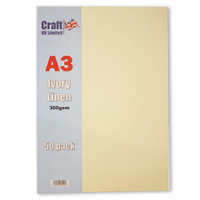 A3 Ivory Linen Card 50 sheets
