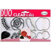 Clear Duo Stamp & Dies - Rose set