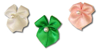 Ribbon - Small Ribbon Roses with Pearl (100)