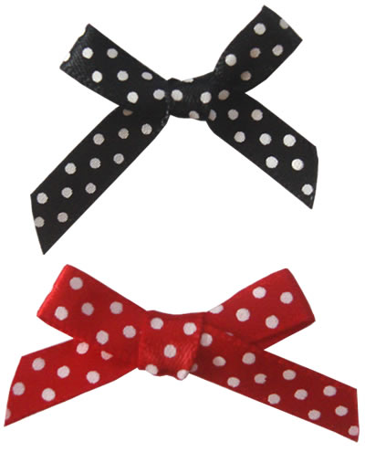 Polka Dot Ribbon Bows - (100pcs)