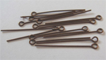 Eye pin, 32mm, Antique Copper, 100pcs/bag