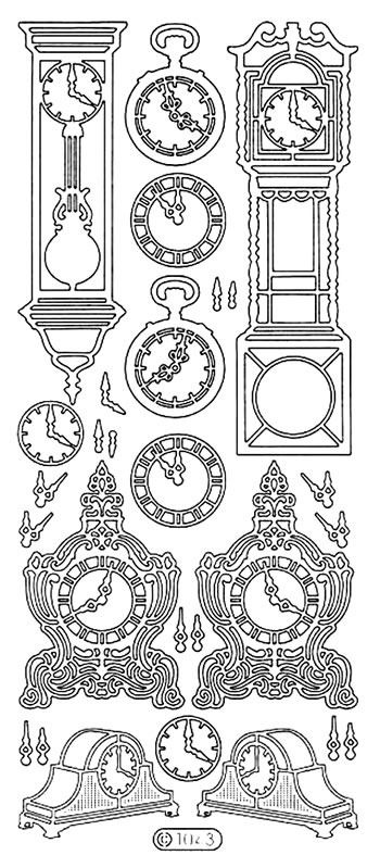 Starform Peel Off Outline Sticker - Clocks