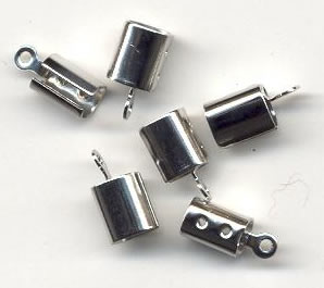 Jewellery Findings Cord Clasp - Large, Platinum, 6pcs