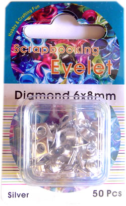 Scrapbook Eyelets - Diamond 6 x 8mm