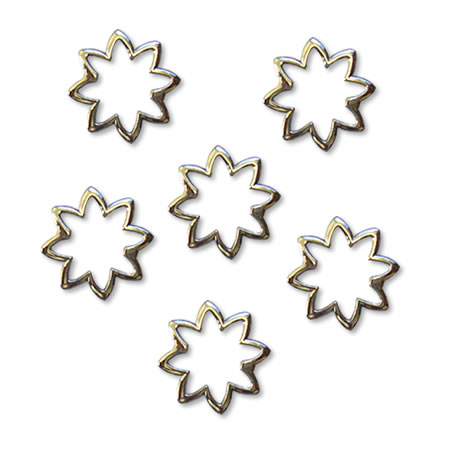 Metal Charms - Platinum Small Stars (6pcs)