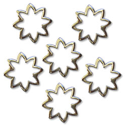 Metal Charms - Platinum Large Stars (6pcs)