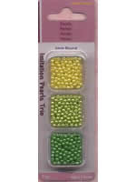 Round Pearls Trio 3mm - Yellow / Lime / Green
