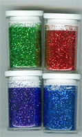 Glitter Set Christmas, Green / Red / Purple / Blue