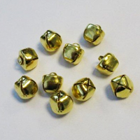 Christmas Bells - 12 mm Deep Gold (10pcs)