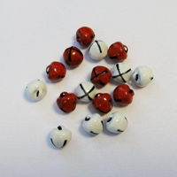 Christmas Bells - 8mm Red & White (16pcs)