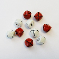 Christmas Bells - 12mm Red & White (10pcs)