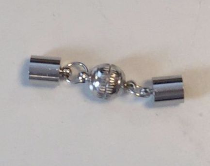 Magnetic Clasp Set with 8mm Cap (Clasp Size 10mm), Platinum