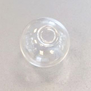 Clear Glass Domes, 25mm, Round Ball with 6mm Hole (1pc)
