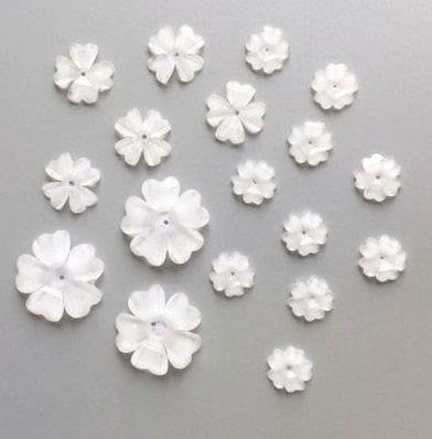 Resin Flowers - Sweetbrier White 16pcs