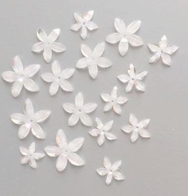 Resin Flowers, Stephanotis, White, 16 pcs