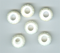 Resin Beads AB White 12 x 6mm (inner 4.5mm) 6pcs