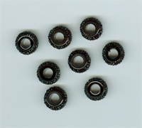 Resin Beads Black 12 x 6mm (inner 4.5mm) 8pcs