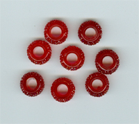 Resin Beads Red Shades 12 x 6mm (inner 4.5mm) 8pcs