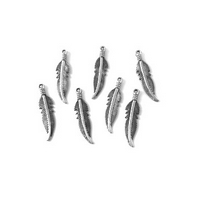 Metal Charms Feathers Platinum (7 pcs)