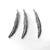 Metal Charms Feathers Platinum (3pcs)