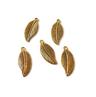 Metal Charms Leaves Gold (5pcs)