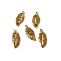 Metal Charms Leaves Gold (5pcs)