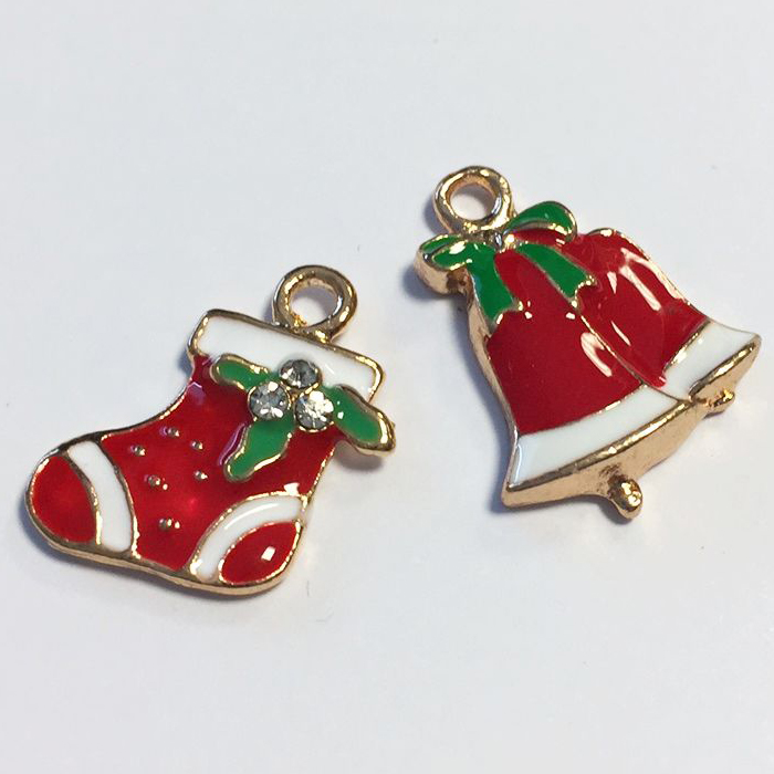 Christmas Charms - Stocking & Bells 2 pcs