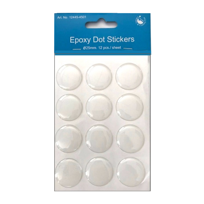 Epoxy DOT Stickers  25mm (12 pcs)