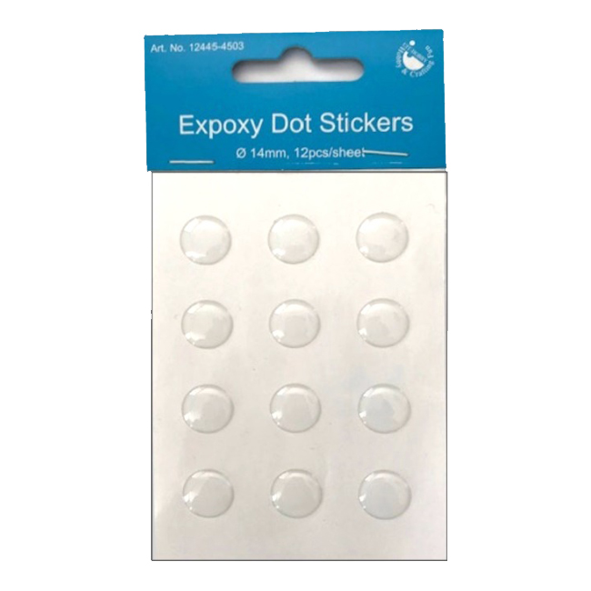 Epoxy DOT Stickers  14mm (12 pcs)