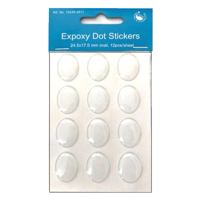 Epoxy DOT Stickers 25 x 18mm Oval (12 pcs)