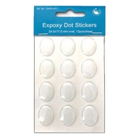 Epoxy DOT Stickers 25 x 18mm Oval (12 pcs)