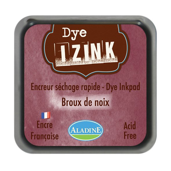 Izink Dye Based Stamp Pad - Brou de noix (Walnut) 5 x 5 cm