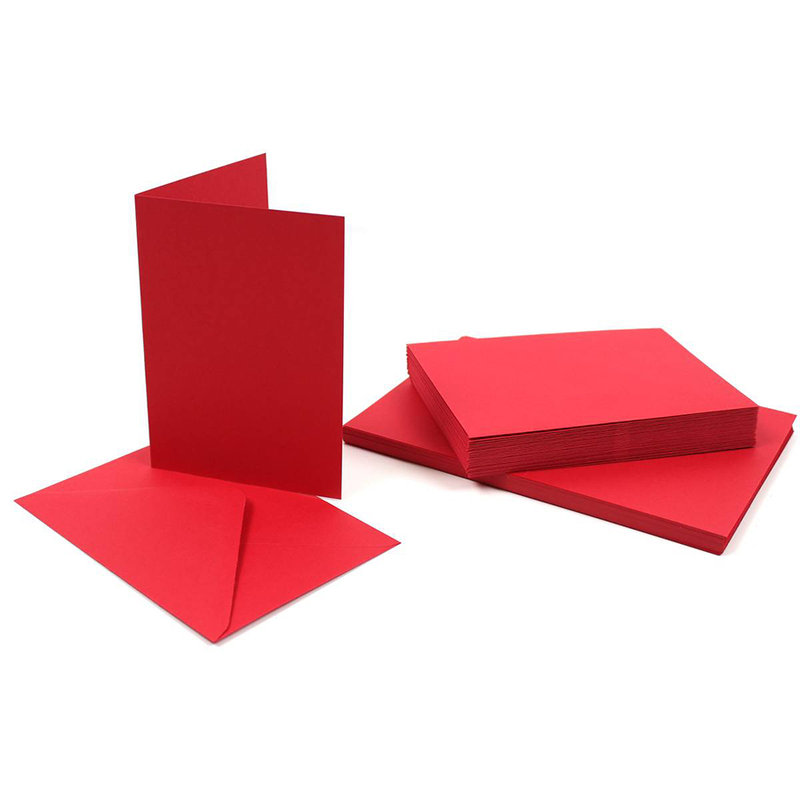 30 Cards and Envelopes Red C6