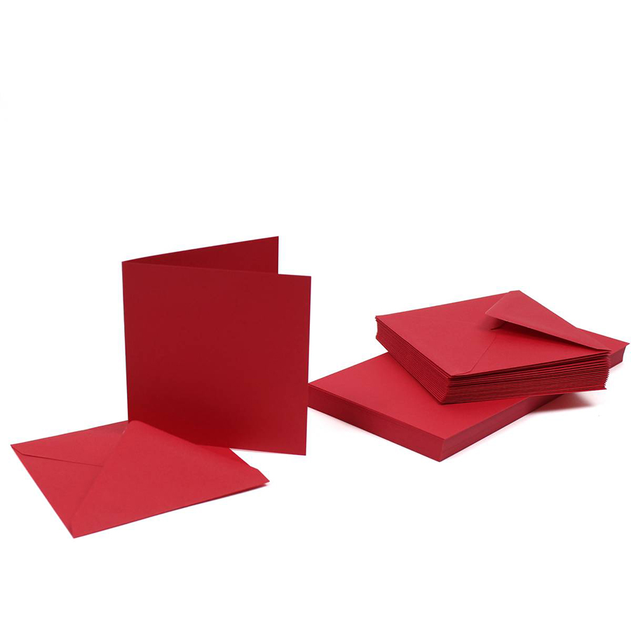 40 Cards and Envelopes Red 4x4