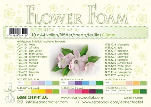 Leane Creatief  10 Flower foam sheets A4 0.8mm Off White