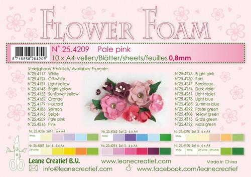 Leane Creatief  10 Flower foam sheets A4 0.8mm Pale Pink