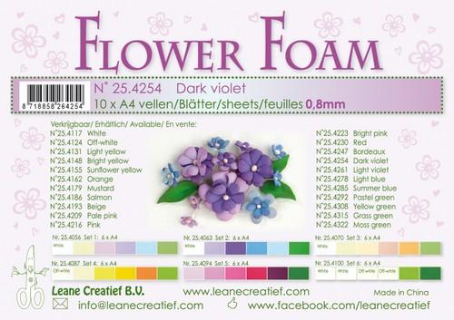 Leane Creatief  10 Flower foam sheets A4 0.8mm Dark Violet
