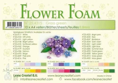 Leane Creatief  10 Flower foam sheets A4 0.8mm Grass Green