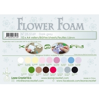 Leane Creatief Flower Foam Set 10 6 A4 Sheets - Grey/Black
