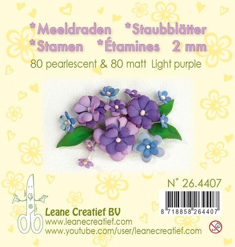 Leane Creatief Stamen 2mm,  80 matt & 80 pearl Light Purple
