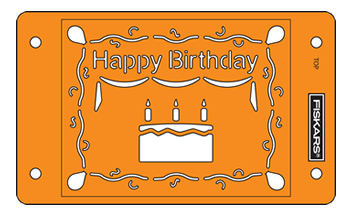 CLEARANCE SALE Fiskars CardBoss Stencil - Happy Birthday CLEARANCE SALE Fiskars CardBoss Stencil - Happy Birthday