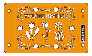 CLEARANCE SALE Fiskars CardBoss Stencil - You're Invited