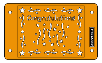 CLEARANCE SALE Fiskars CardBoss Stencil - Congratulations